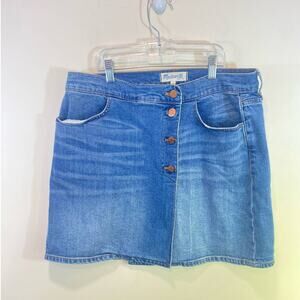 Madewell Denim Medium Wash Asymetrical Button Up Skirt 29 us